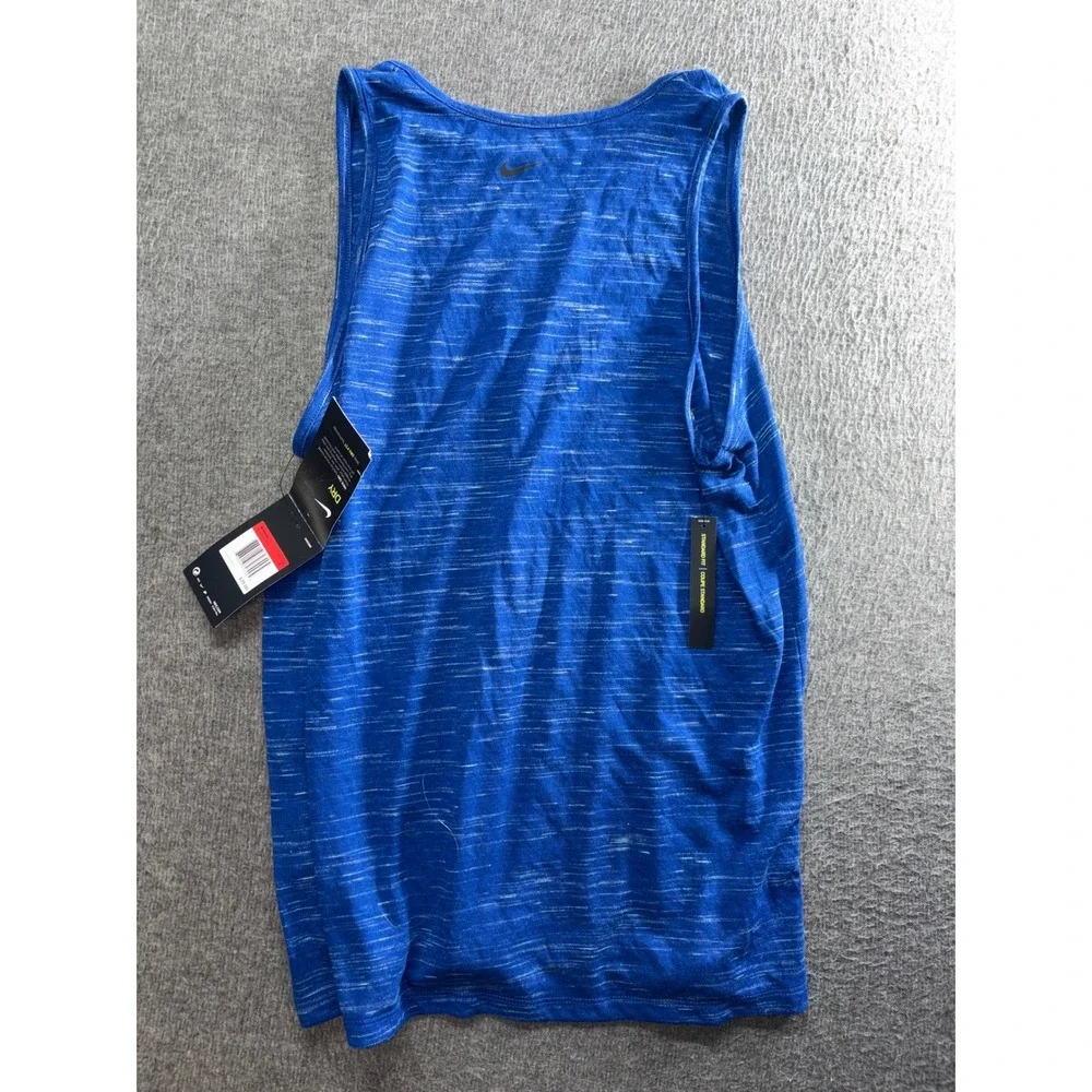 Nike Womens Dry Training Tank Top Blue Space Dye Dri-FIT AQ9854-438 Large